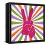 Peace Sign V2-Kimberly Allen-Framed Stretched Canvas