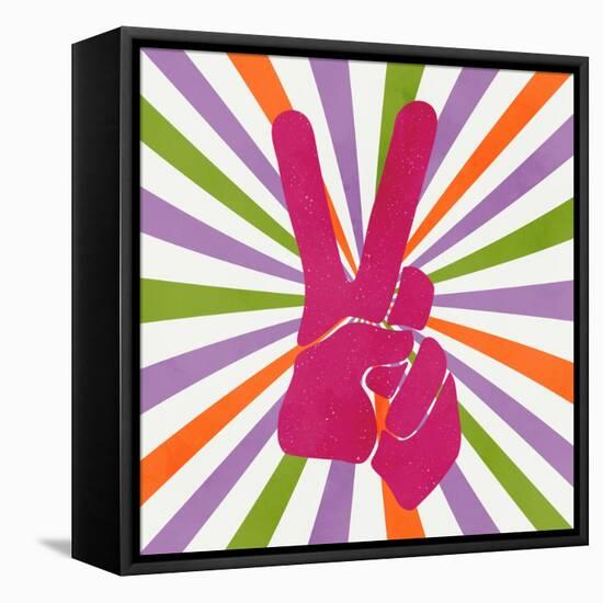 Peace Sign V2-Kimberly Allen-Framed Stretched Canvas