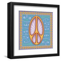 Peace Sign (yellow)-Kem Mcnair-Framed Art Print