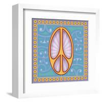 Peace Sign (yellow)-Kem Mcnair-Framed Art Print