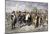 Peace Trade of the Netherlands (Netherlands) with the Mohawk Indians at Fort Amsterdam, USA around-null-Mounted Giclee Print