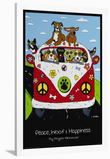 Peace, Woof and Hapiness-null-Framed Poster