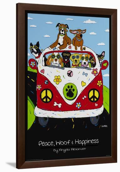 Peace, Woof and Hapiness-null-Framed Poster