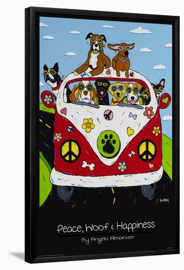 Peace, Woof and Hapiness-null-Framed Poster