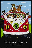 Peace, Woof and Hapiness-null-Lamina Framed Poster