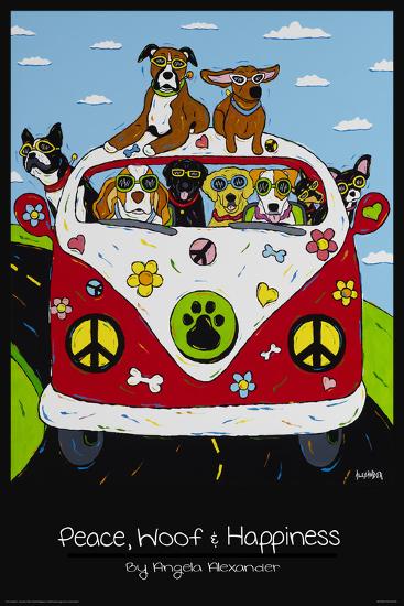 Peace, Woof and Hapiness-null-Lamina Framed Poster