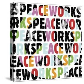 Peace Works (white)-Erin Clark-Stretched Canvas