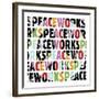 Peace Works (white)-Erin Clark-Framed Art Print