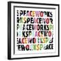 Peace Works (white)-Erin Clark-Framed Art Print