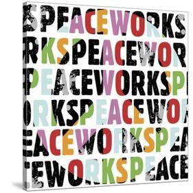 Peace Works (white)-Erin Clark-Stretched Canvas