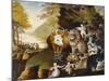 Peaceable Kingdom, by Edward Hicks, c. 1834, American painting,-Edward Hicks-Mounted Art Print