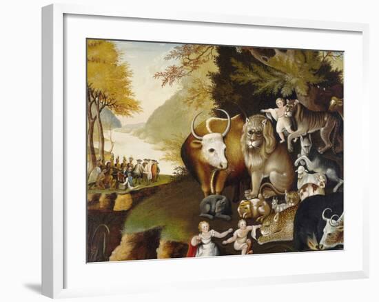 Peaceable Kingdom, C. 1834-Edward Hicks-Framed Giclee Print