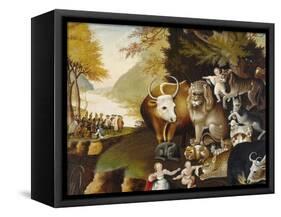 Peaceable Kingdom, C.1834-Edward Hicks-Framed Stretched Canvas