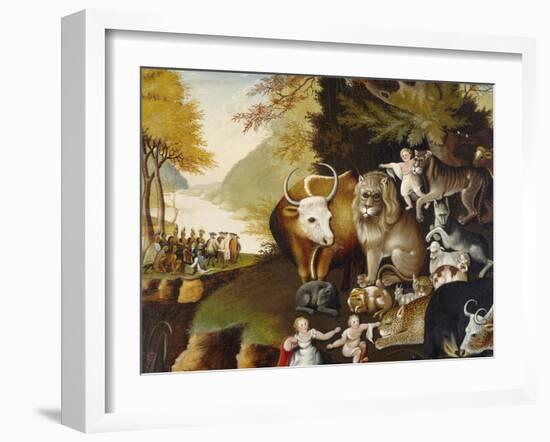 Peaceable Kingdom, C.1834-Edward Hicks-Framed Giclee Print