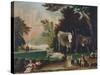 Peaceable Kingdom, Ca 1848-Edward Hicks-Stretched Canvas