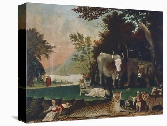 Peaceable Kingdom, Ca 1848-Edward Hicks-Stretched Canvas