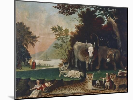 Peaceable Kingdom, Ca 1848-Edward Hicks-Mounted Giclee Print