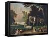 Peaceable Kingdom, Ca 1848-Edward Hicks-Framed Stretched Canvas