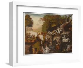 Peaceable Kingdom (Oil on Canvas)-Edward Hicks-Framed Giclee Print