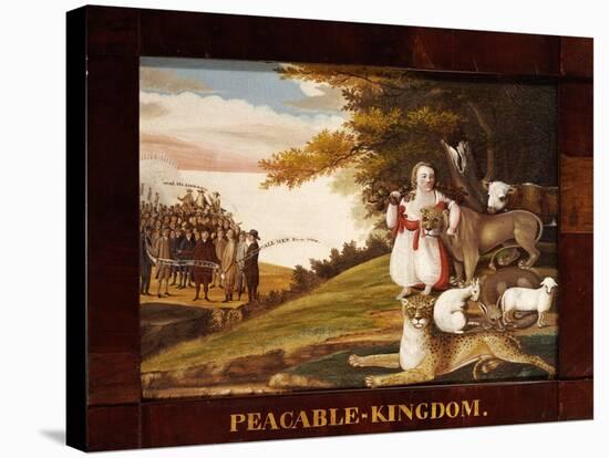 Peaceable Kingdom-Edward Hicks-Stretched Canvas