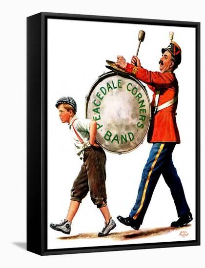 "Peacedale Corners Band,"October 20, 1928-Alan Foster-Framed Stretched Canvas