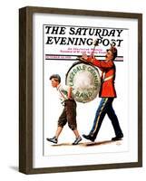 "Peacedale Corners Band," Saturday Evening Post Cover, October 20, 1928-Alan Foster-Framed Giclee Print