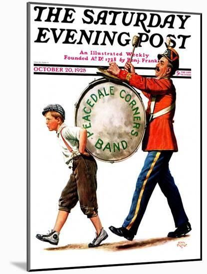"Peacedale Corners Band," Saturday Evening Post Cover, October 20, 1928-Alan Foster-Mounted Giclee Print