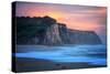 Peaceful Fire Sunset Sky Near Santa Cruz, California Coast-Vincent James-Stretched Canvas