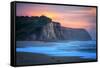 Peaceful Fire Sunset Sky Near Santa Cruz, California Coast-Vincent James-Framed Stretched Canvas