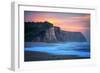 Peaceful Fire Sunset Sky Near Santa Cruz, California Coast-Vincent James-Framed Premium Photographic Print