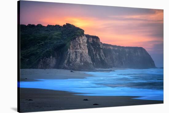 Peaceful Fire Sunset Sky Near Santa Cruz, California Coast-Vincent James-Stretched Canvas