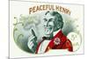 Peaceful Henry Brand Cigar Box Label-Lantern Press-Mounted Premium Giclee Print