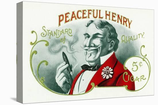 Peaceful Henry Brand Cigar Box Label-Lantern Press-Stretched Canvas