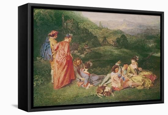 Peaceful Love, C.1718-19-Jean Antoine Watteau-Framed Stretched Canvas