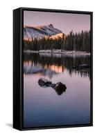 Peaceful Morning Reflection Yosemite Tioga Pass Tenaya Lake-Vincent James-Framed Stretched Canvas