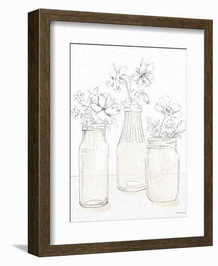 Peaceful Petals III Neutral-Beth Grove-Framed Art Print