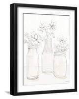 Peaceful Petals III Neutral-Beth Grove-Framed Art Print