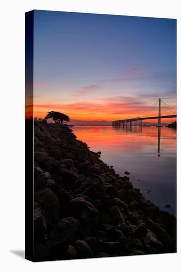 Peaceful Sunrise, East Span of the Bay Bridge, San Francisco, California-Vincent James-Stretched Canvas