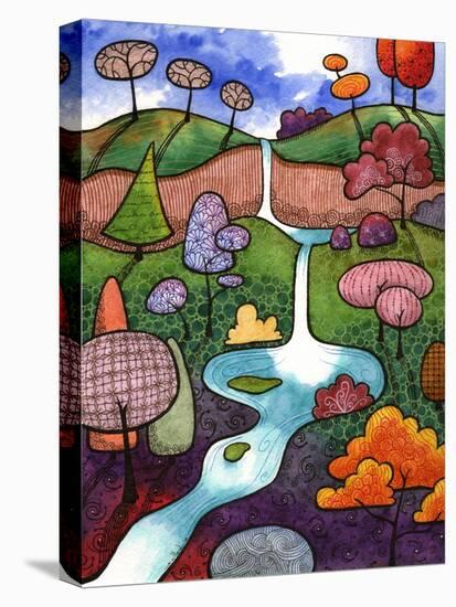 Peaceful Waterfall-Sandra Willard-Stretched Canvas