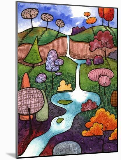 Peaceful Waterfall-Sandra Willard-Mounted Giclee Print