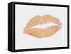 Peach and Gold Lips-Natasha Wescoat-Framed Stretched Canvas