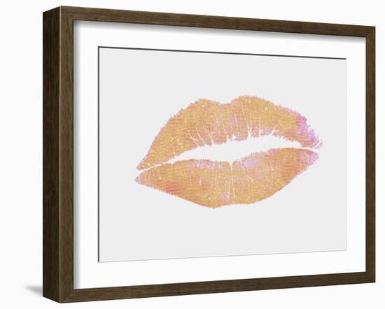 Peach and Gold Lips-Natasha Wescoat-Framed Giclee Print