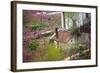 Peach Blossoms, Chinese Roofs, Village, Chengdu, Sichuan, China-William Perry-Framed Photographic Print