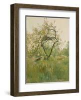 Peach Blossoms, Villiers-le-Bel, 1887-89-Childe Frederick Hassam-Framed Giclee Print