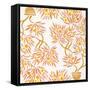 Peach Bonsai Orange Pattern-Cat Coquillette-Framed Stretched Canvas