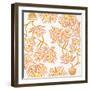 Peach Bonsai Orange Pattern-Cat Coquillette-Framed Giclee Print