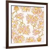 Peach Bonsai Orange Pattern-Cat Coquillette-Framed Giclee Print