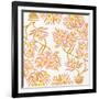 Peach Bonsai Orange Pattern-Cat Coquillette-Framed Giclee Print