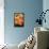 Peach Dalhia II-Maureen Love-Framed Stretched Canvas displayed on a wall