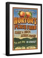 Peach Farm - Vintage Sign-Lantern Press-Framed Art Print